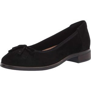 NEW Clarks Women's Trish Rhea Black Suede Ballet Flats Size 6.5 WIDE